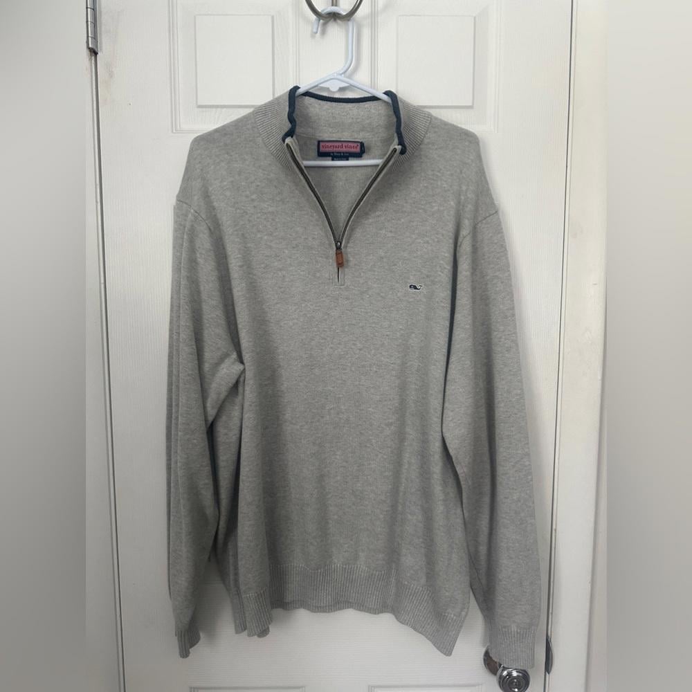 Vineyard Vines Gray Quarter-Zip Sweater
