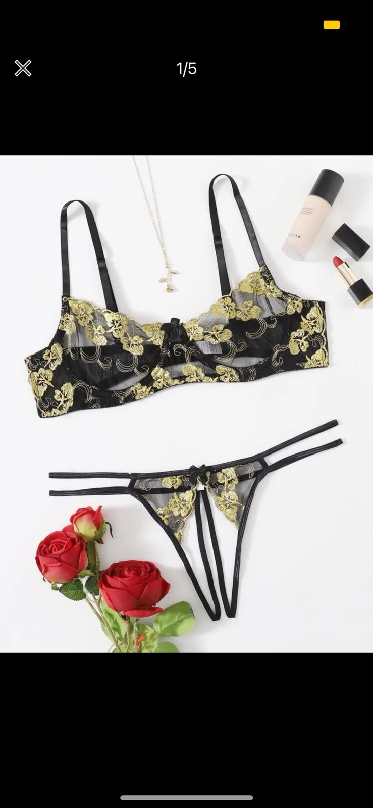 Lace bra bralette panties thong lingerie set undies underwear