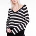 WILDFOX Leanne Striped Distressed Sweater