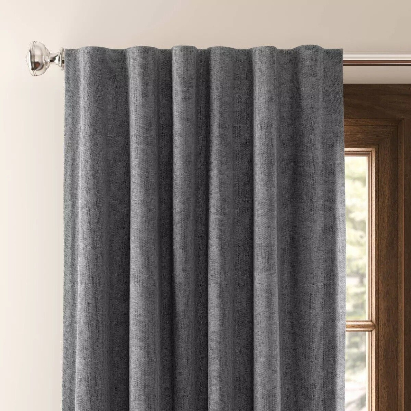 Threshold 2pk Aruba Blackout Rod Pocket 50x63 Curtain Panels Charcoal*