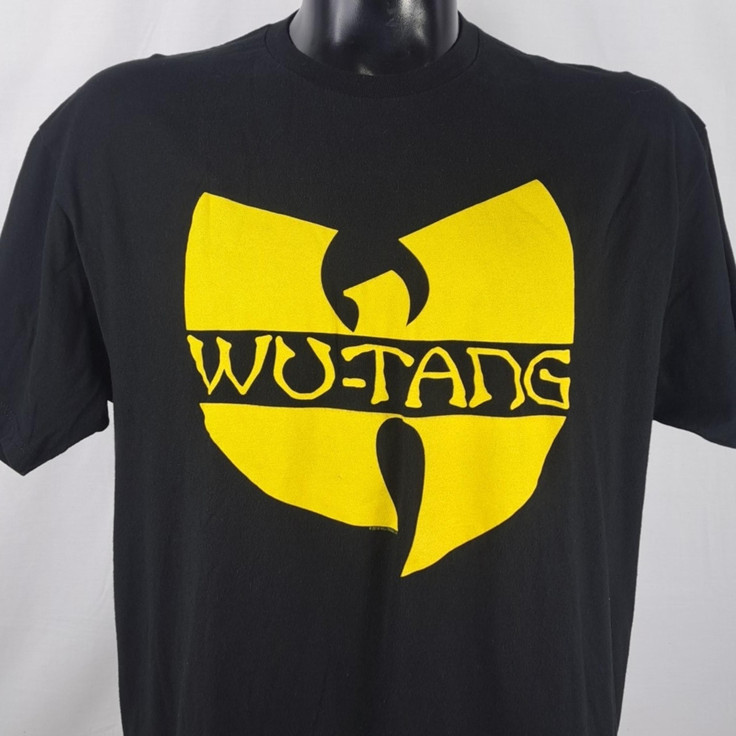 Wu-Tang spell out logo 2019 black & yellow Men's XL hip hop rap band t-shirt
