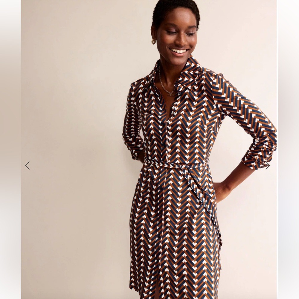 BODEN Women's Long SLeeve Button Dress Casual Career Size 8R