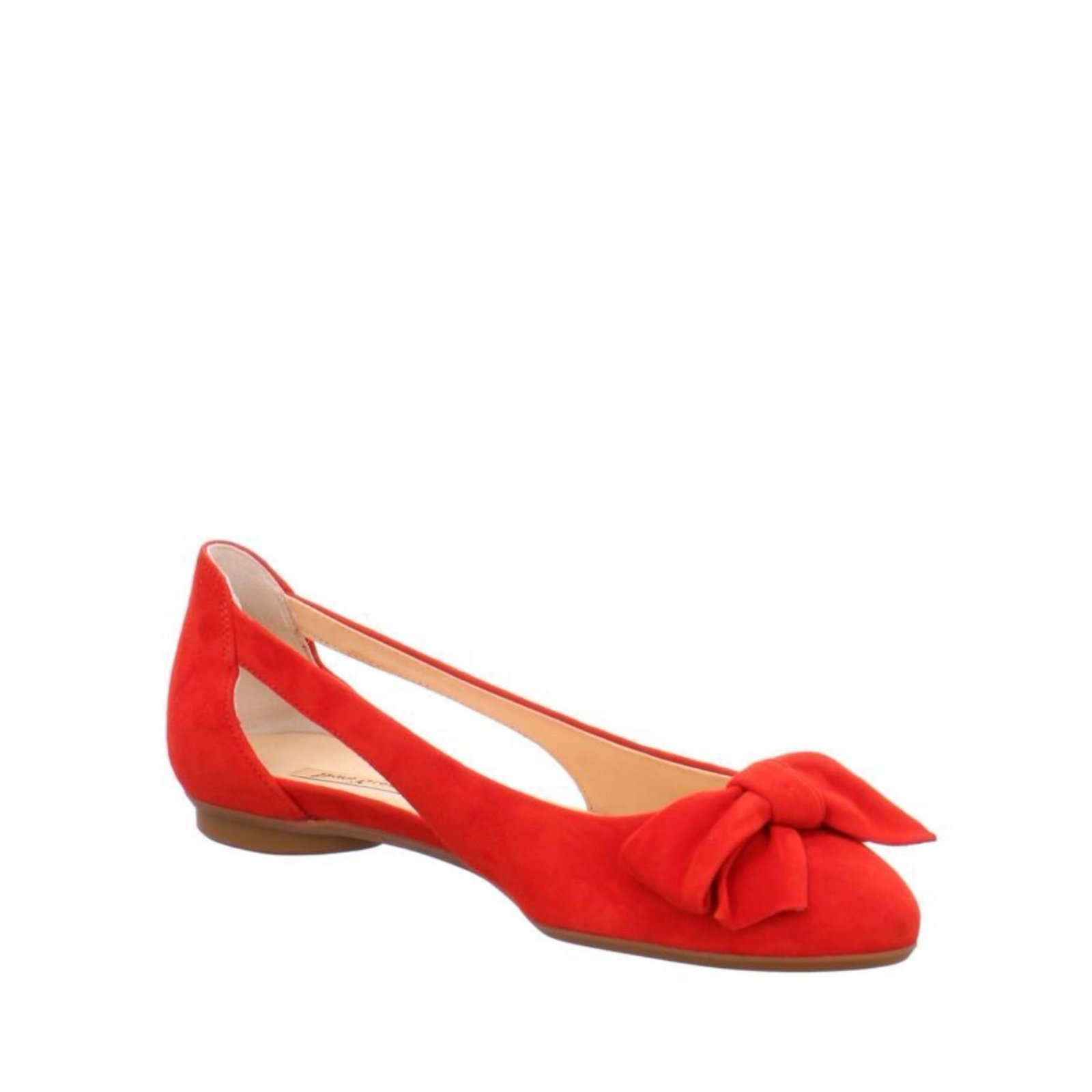 Paul Green Pacific Solid Red Suede Leather Bow Slip On Flats Size 5.5