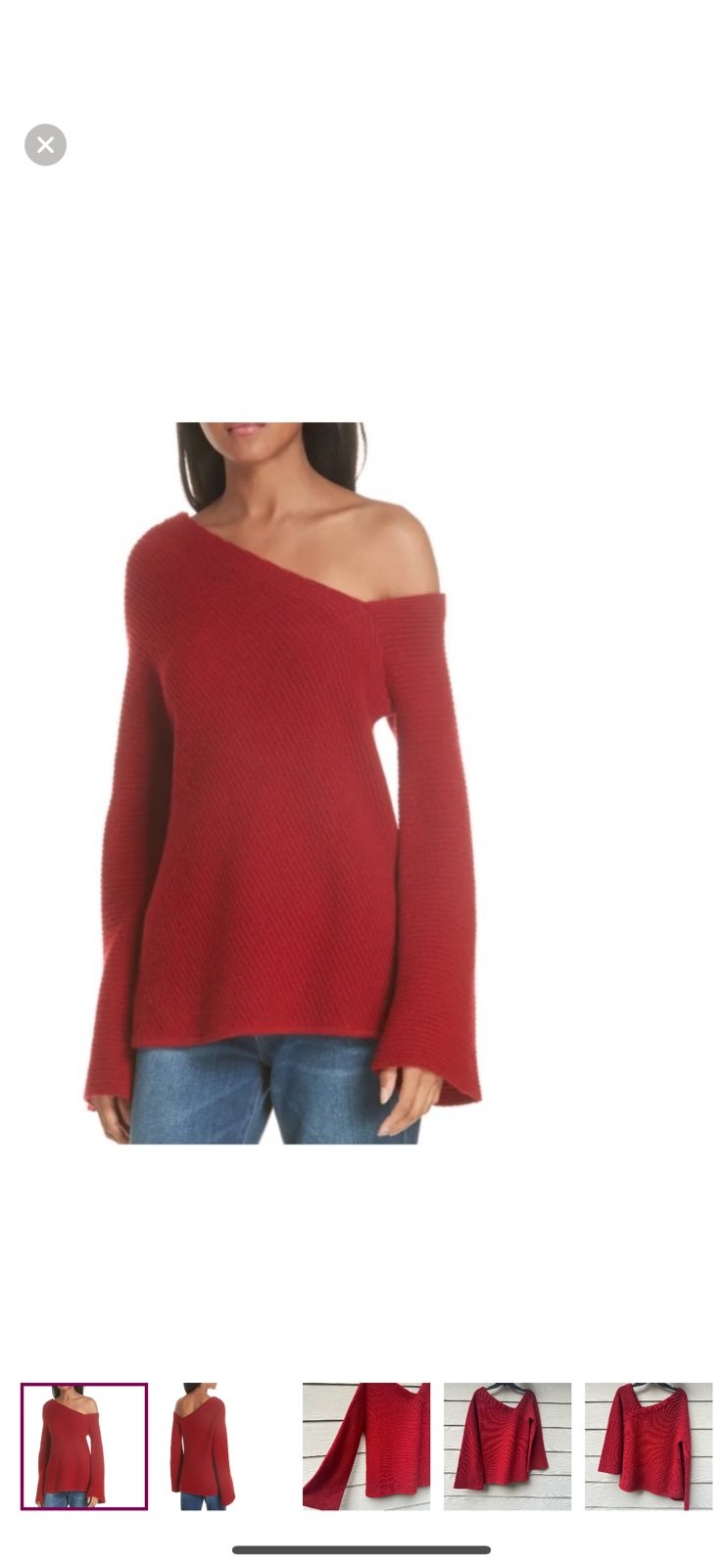 A.L.C. Charly Wool & Cashmere One-Shoulder Sweater