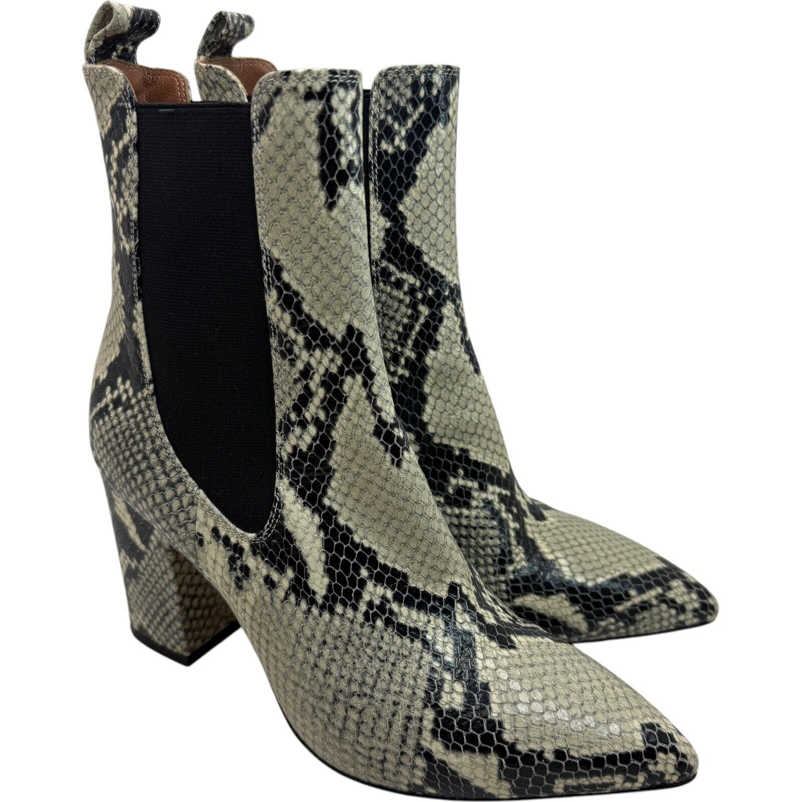 Paris Texas Natural Python Print Stretch Bootie Size 37