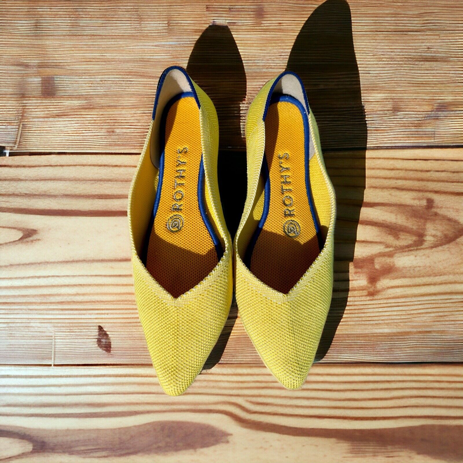 Rothy's The Point Pointed Toe Ballet Flats Marigold Yellow Size W6