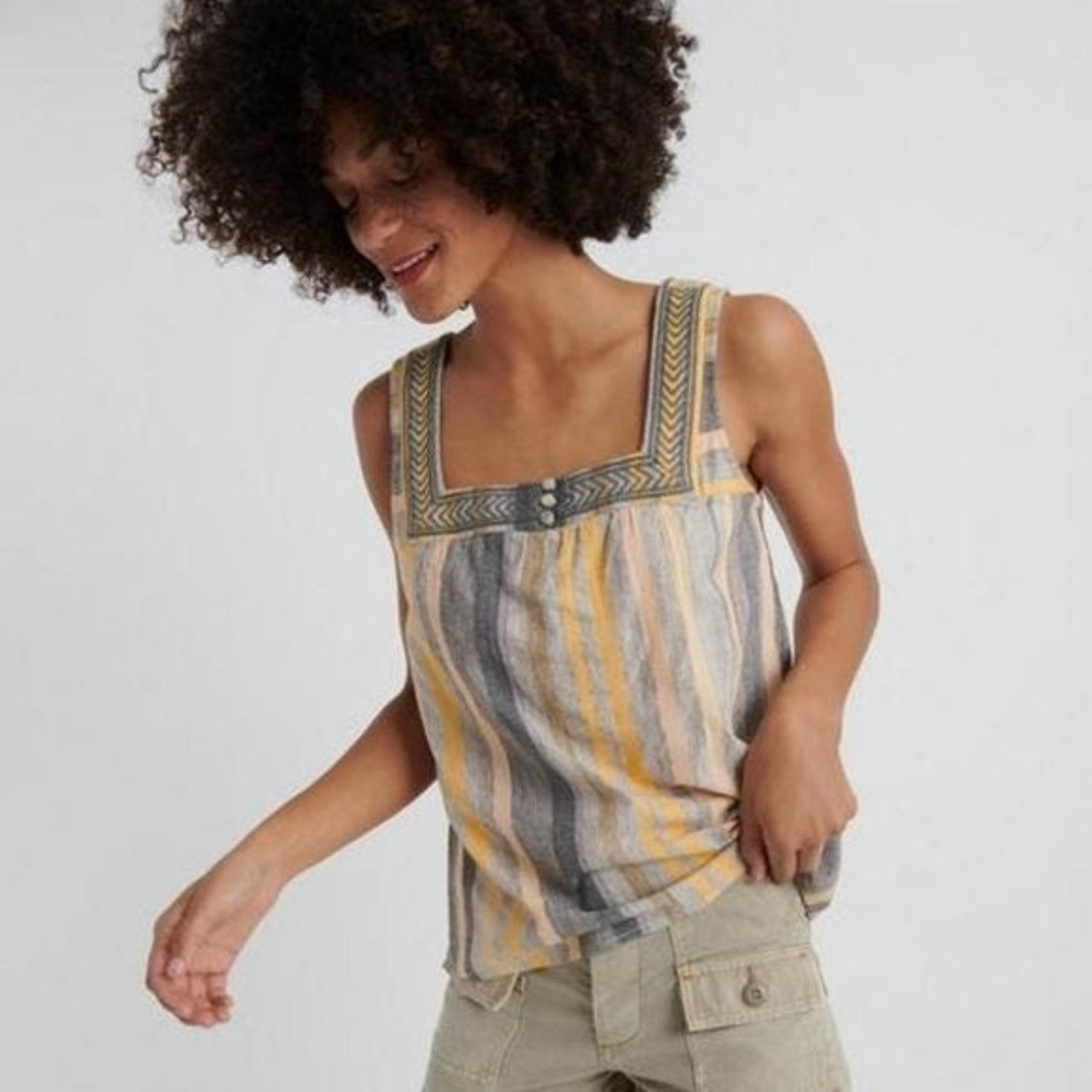 Lucky Brand Square Neck Striped Tank