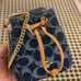 Coach CZ031 Drawstring Wristlet In Signature Denim