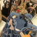 Coach CZ031 Drawstring Wristlet In Signature Denim