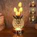 3 Color Crystal Flower Bedside Lamps Infinitely Dimming with USB Charge