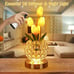 3 Color Crystal Flower Bedside Lamps Infinitely Dimming with USB Charge