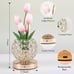 3 Color Crystal Flower Bedside Lamps Infinitely Dimming with USB Charge