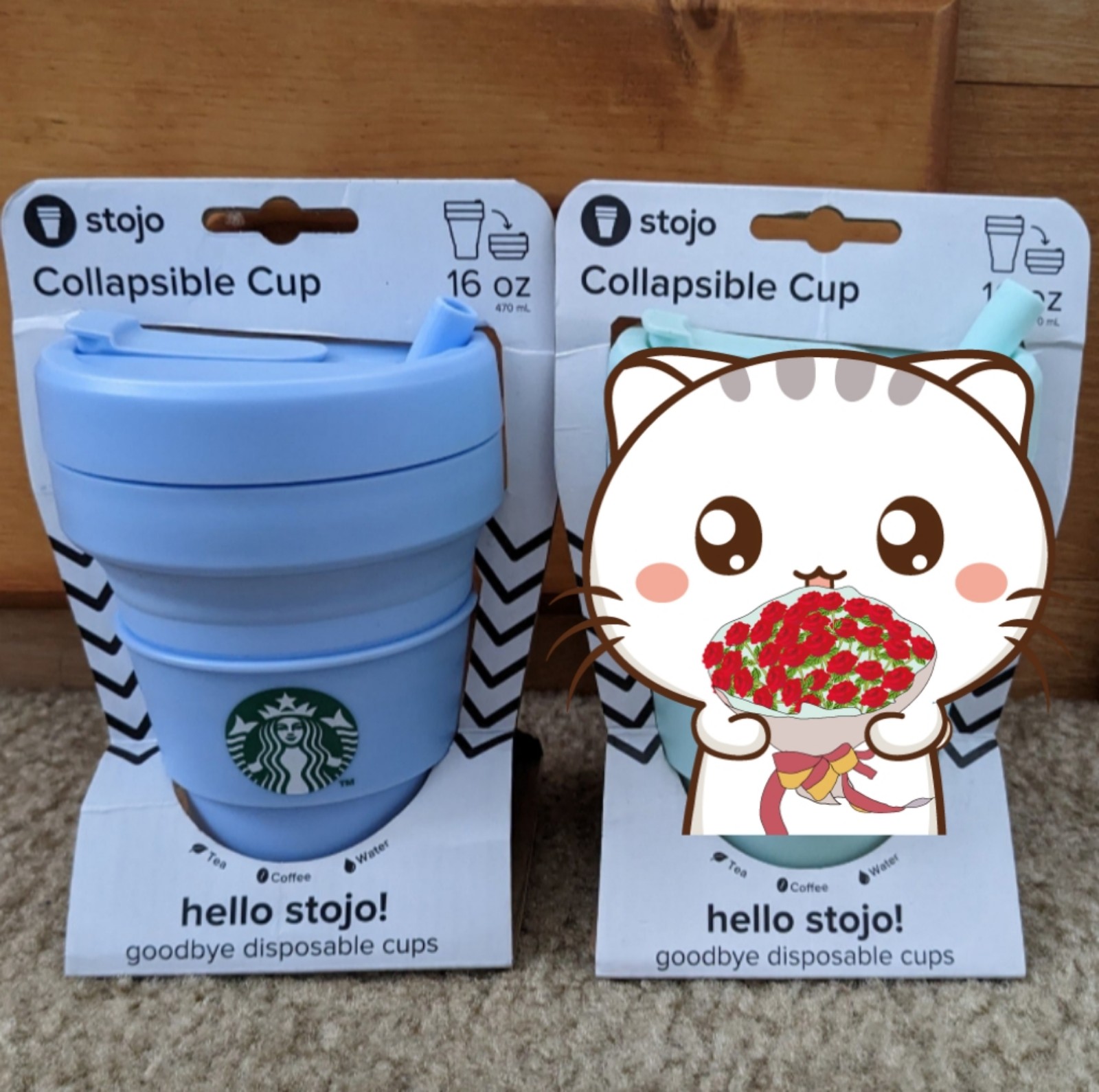 STARBUCKS X STOJO COLLAPSIBLE CUP - 16OZ 500ML (RARE ITEM) 1 Pcs