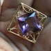 14K Gold Hong Kong Amethyst Slice Pendant