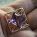 14K Gold Hong Kong Amethyst Slice Pendant