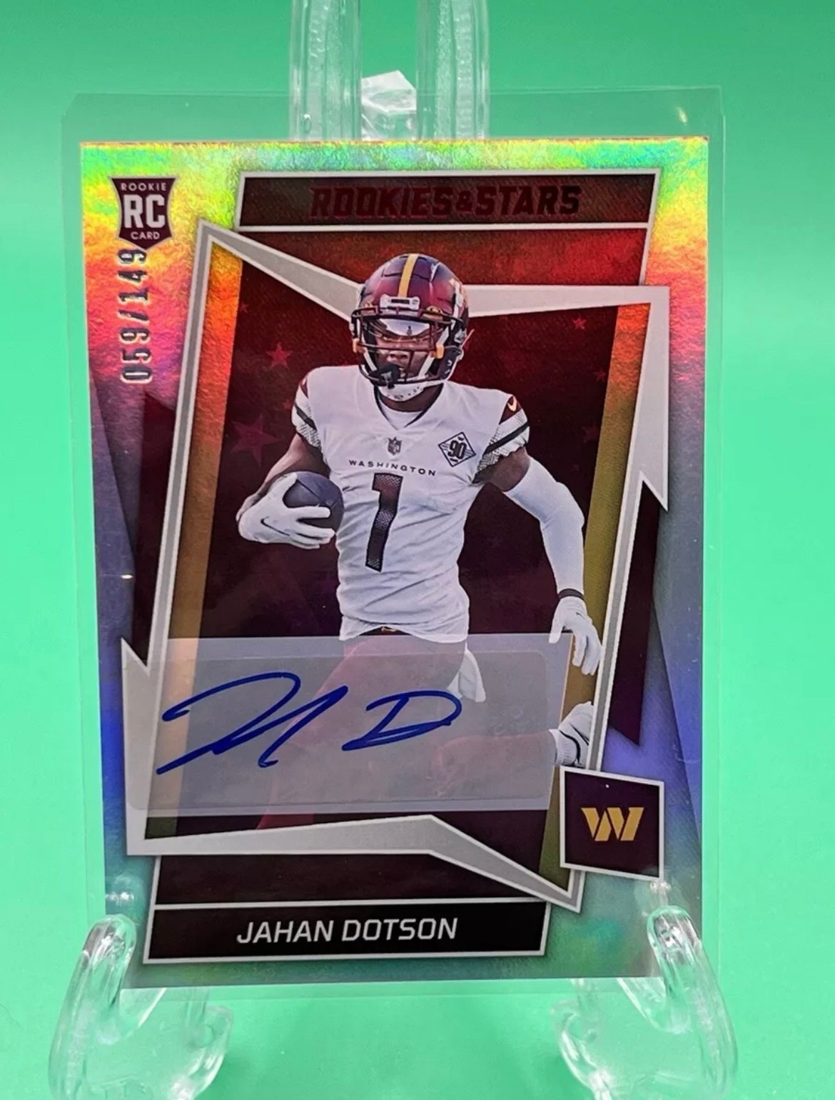 2022 Rookies & Stars Football Jahan Dotson Auto 059/149 #114 Washington