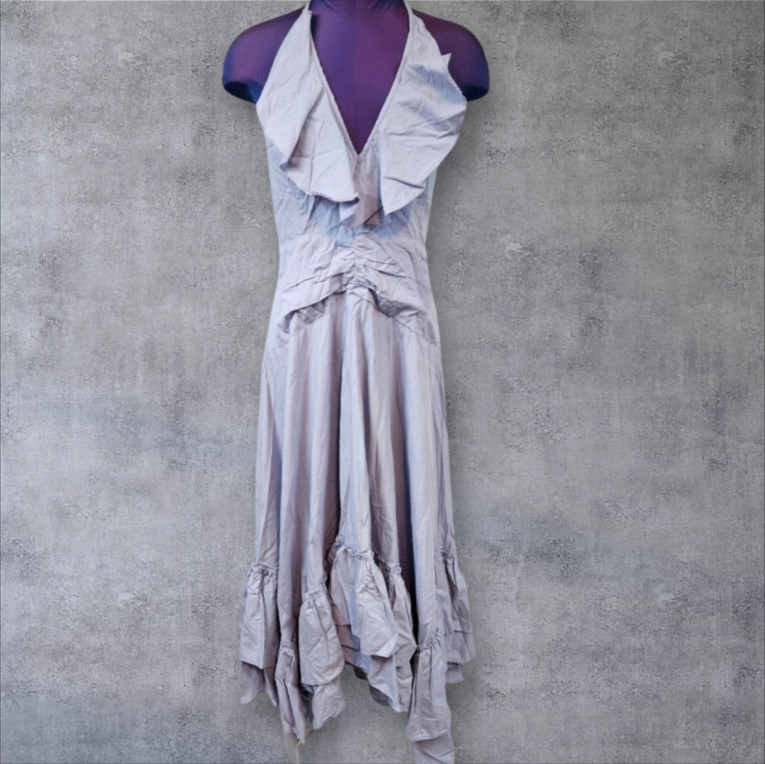 NWOT Free People Clara Asymmetric Lilac Ruffle Midi Dress Size Small Women's O34