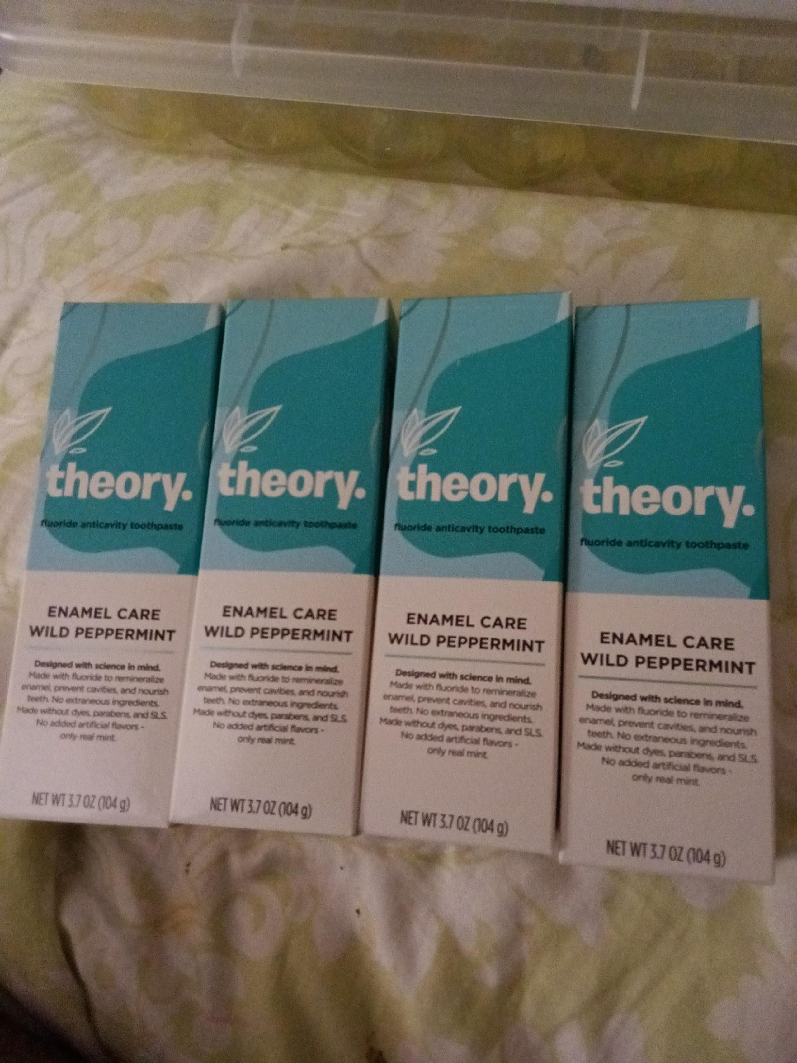 4  Ct Theory 3.7 Oz Enamel Care Wild Peppermint Fluoride Anticavity Toothpaste
