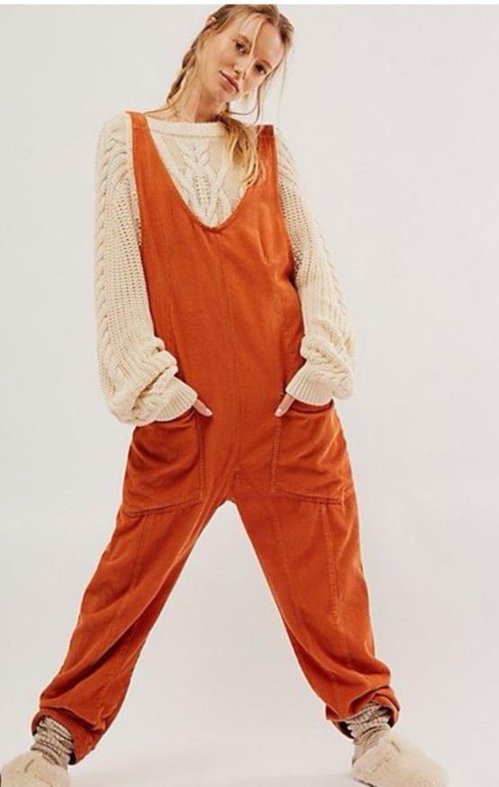 Free People High Roller Corduroy Jumpsuit Size Large