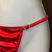 Handmade Satin Thong Large Rhinestone Hearts NEW