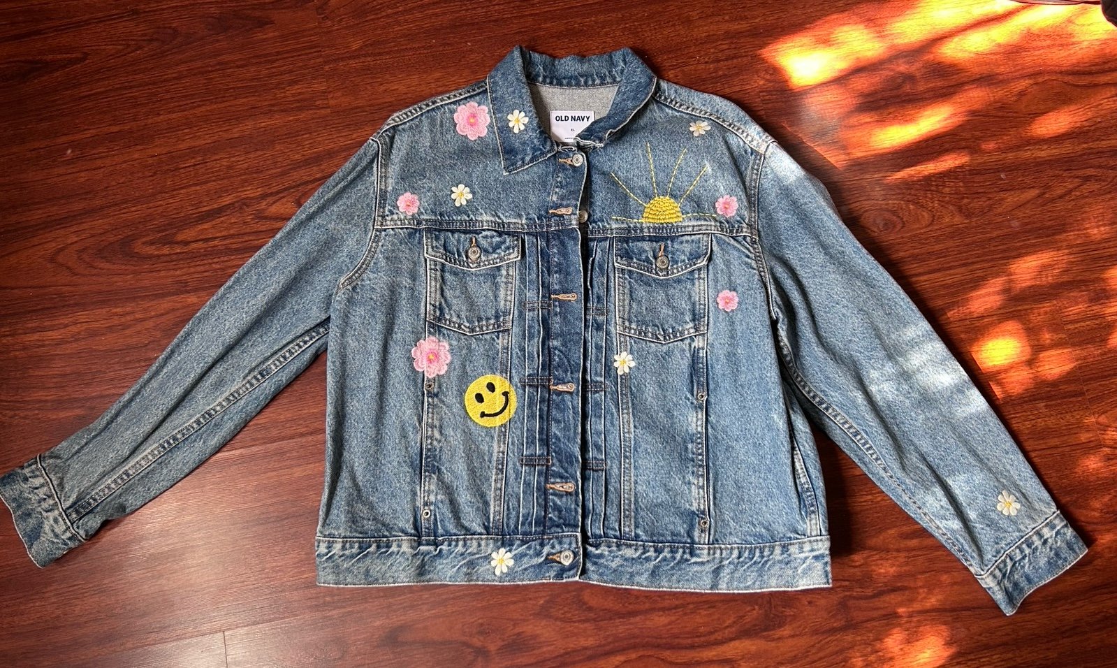 NWOT Embroidered Denim Jacket
