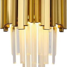 Crystal Wall Gold Layered Lamp Modern Bedroom Living Room Hallway Light Fixture