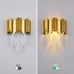 Crystal Wall Gold Layered Lamp Modern Bedroom Living Room Hallway Light Fixture