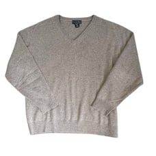 Preswick & Moore Sweater Mens L Cashmere V Neck Long Sleeve Pullover Black