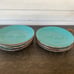Royal Norfolk Dinner Plates Teal w Brown Edging Stoneware (9) 10-1/2