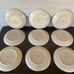 Royal Norfolk Dinner Plates Teal w Brown Edging Stoneware (9) 10-1/2