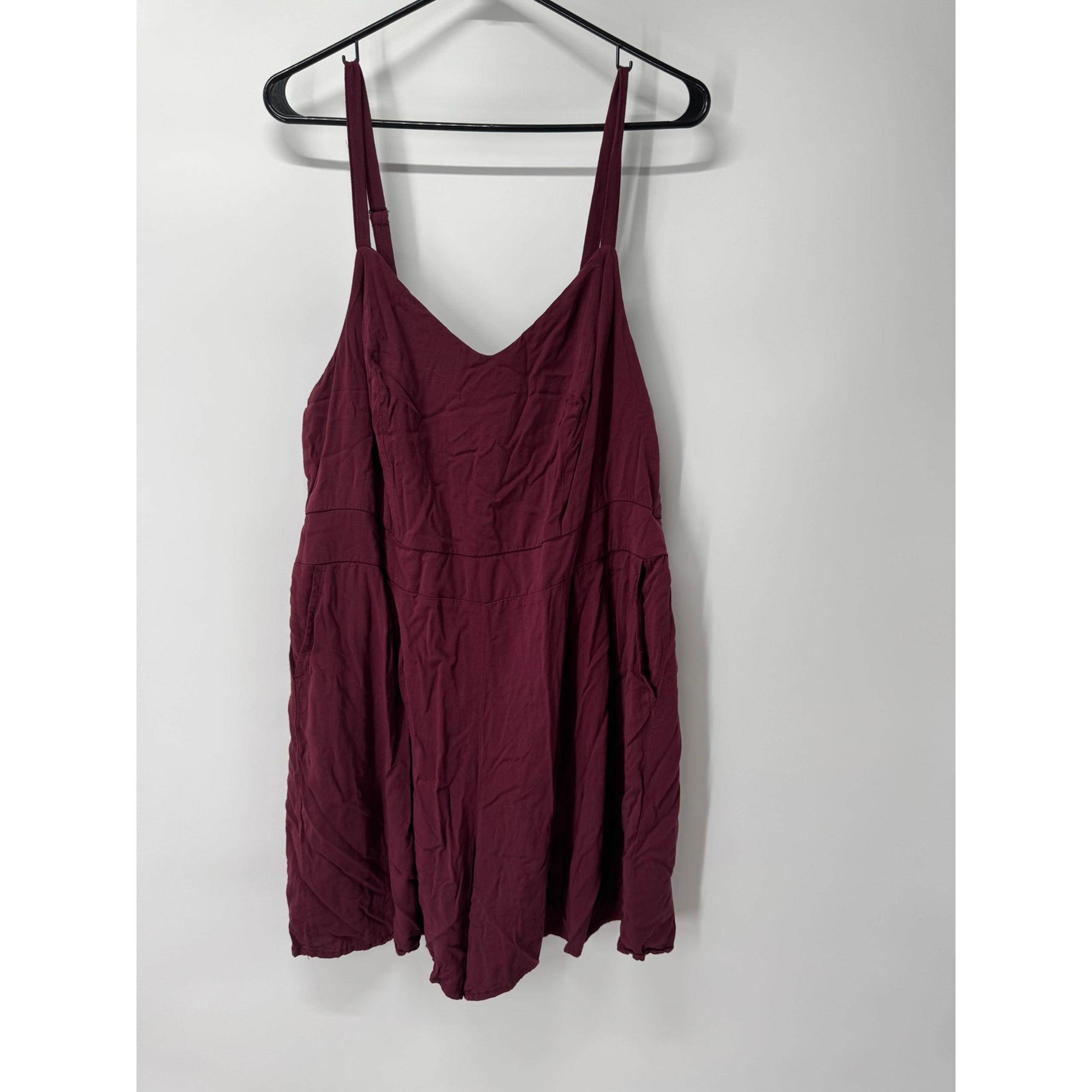 Torrid Women’s 2X Maroon Romper Jumpsuit Adjustable Straps Pockets Casual Chic