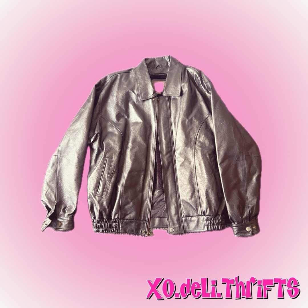 Oscar Piel USA Black Leather Jacket