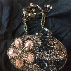 Black Beaded Evening Bag