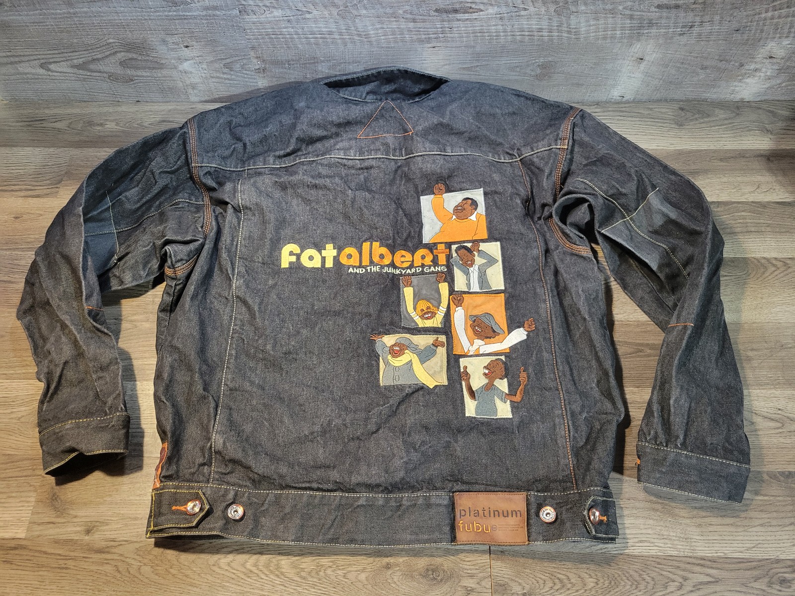 Vintage Y2K FUBU Platinum Fat Albert Denim Jean Jacket Size 2XL