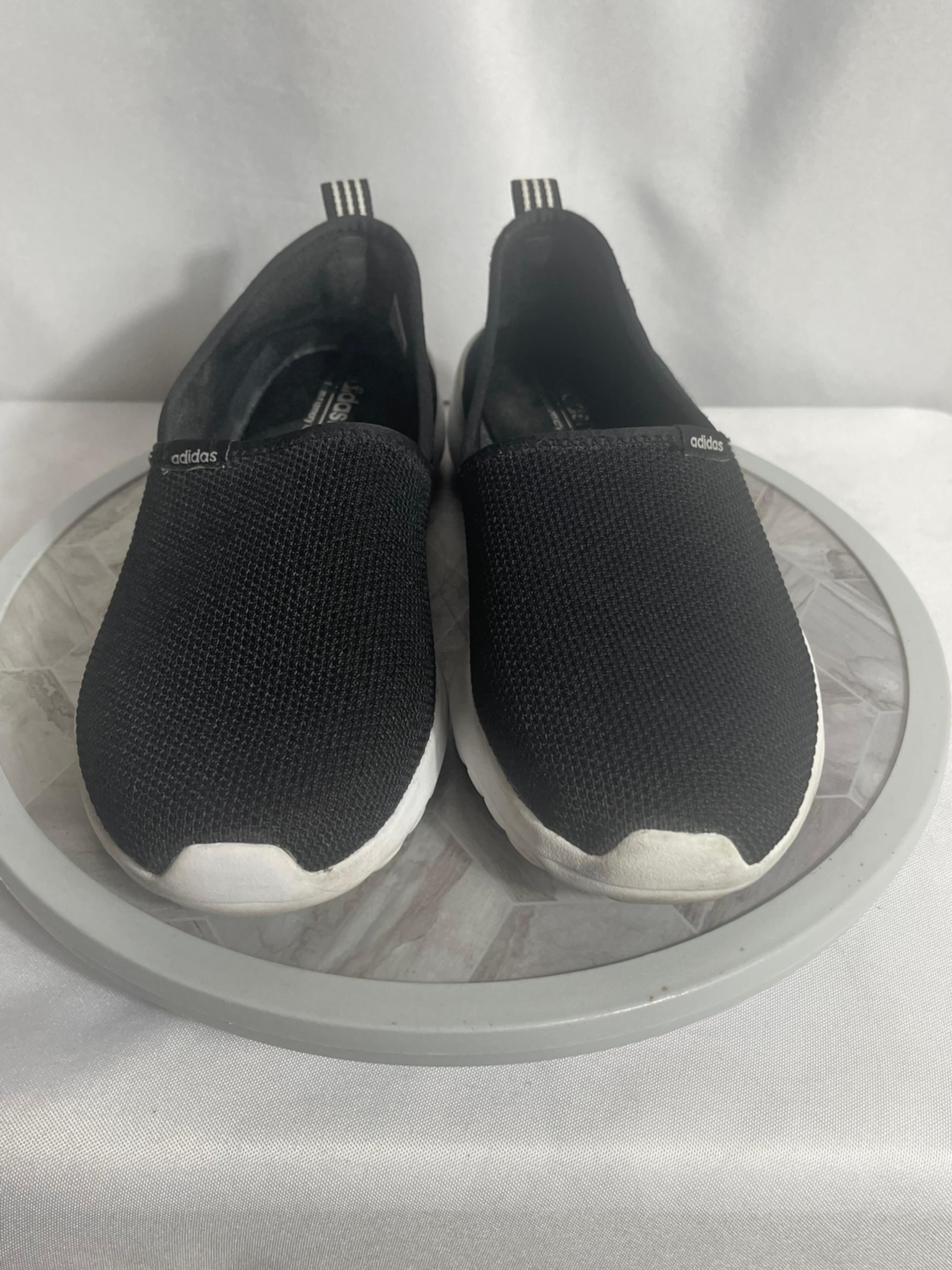 Adidas Cloudfoam Slip-On Shoes Black White Men’s 9 Lightweight Comfort