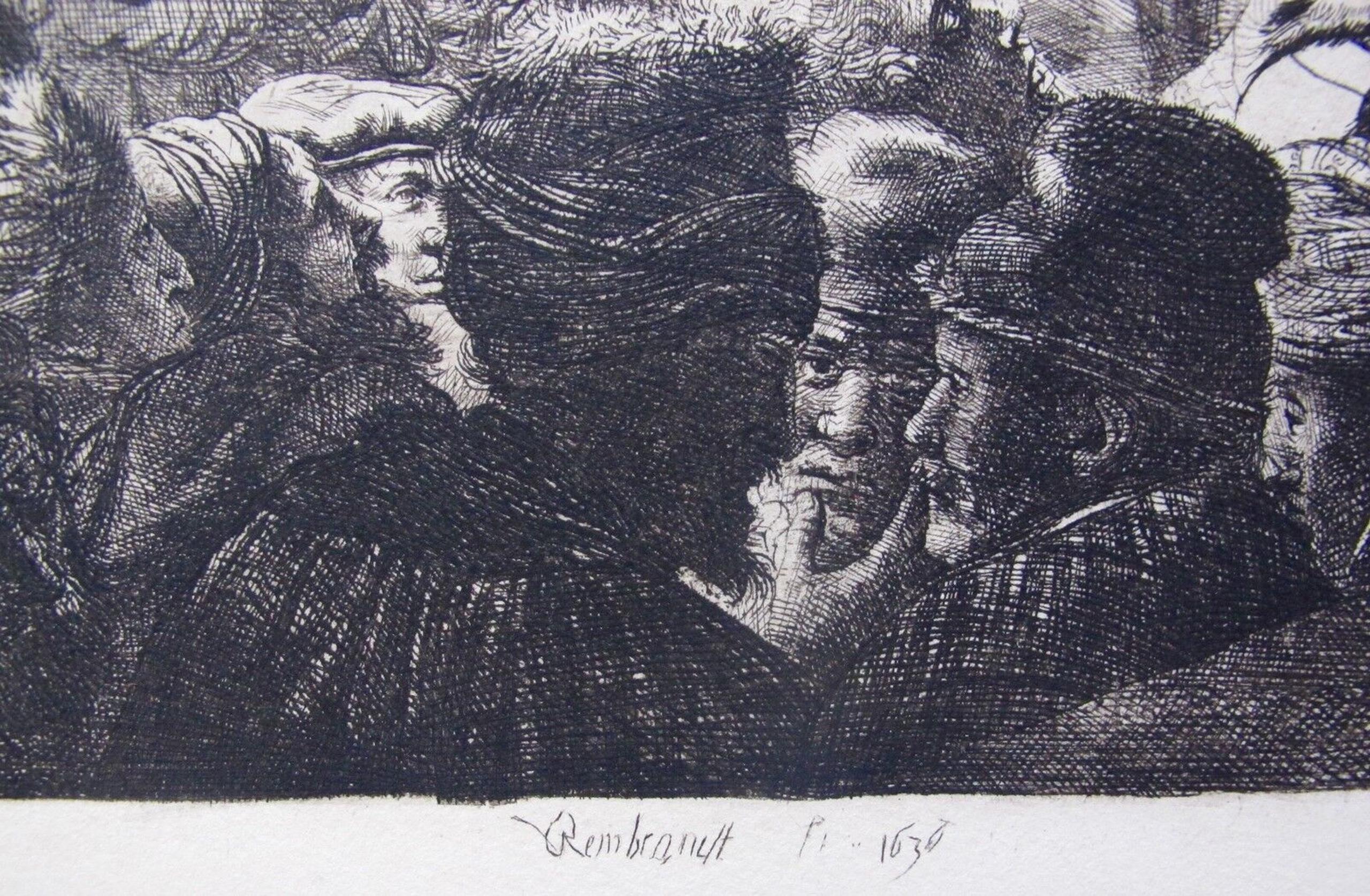 CHRIST BEFORE PILATE Amand Durand Plate Signed Art Etching - Rembrandt
