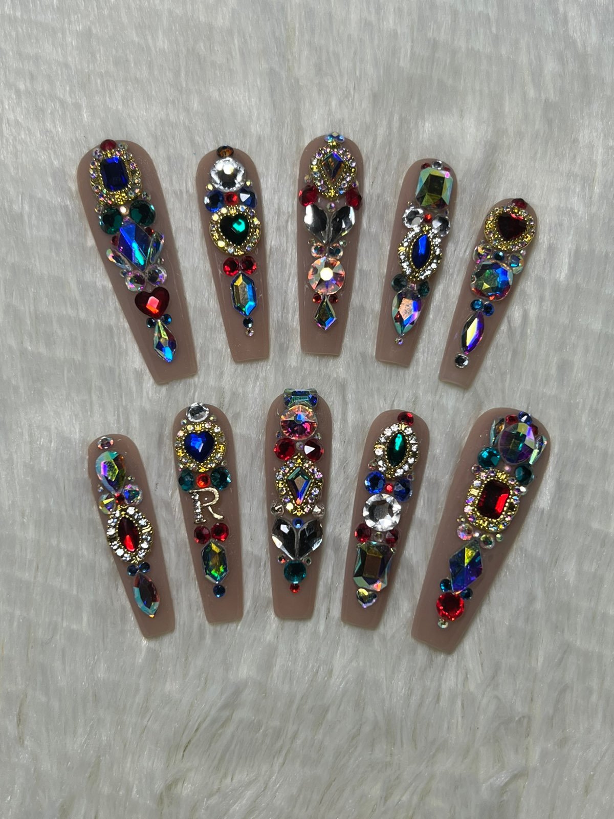 All Crystals Acrylic Press On Nails