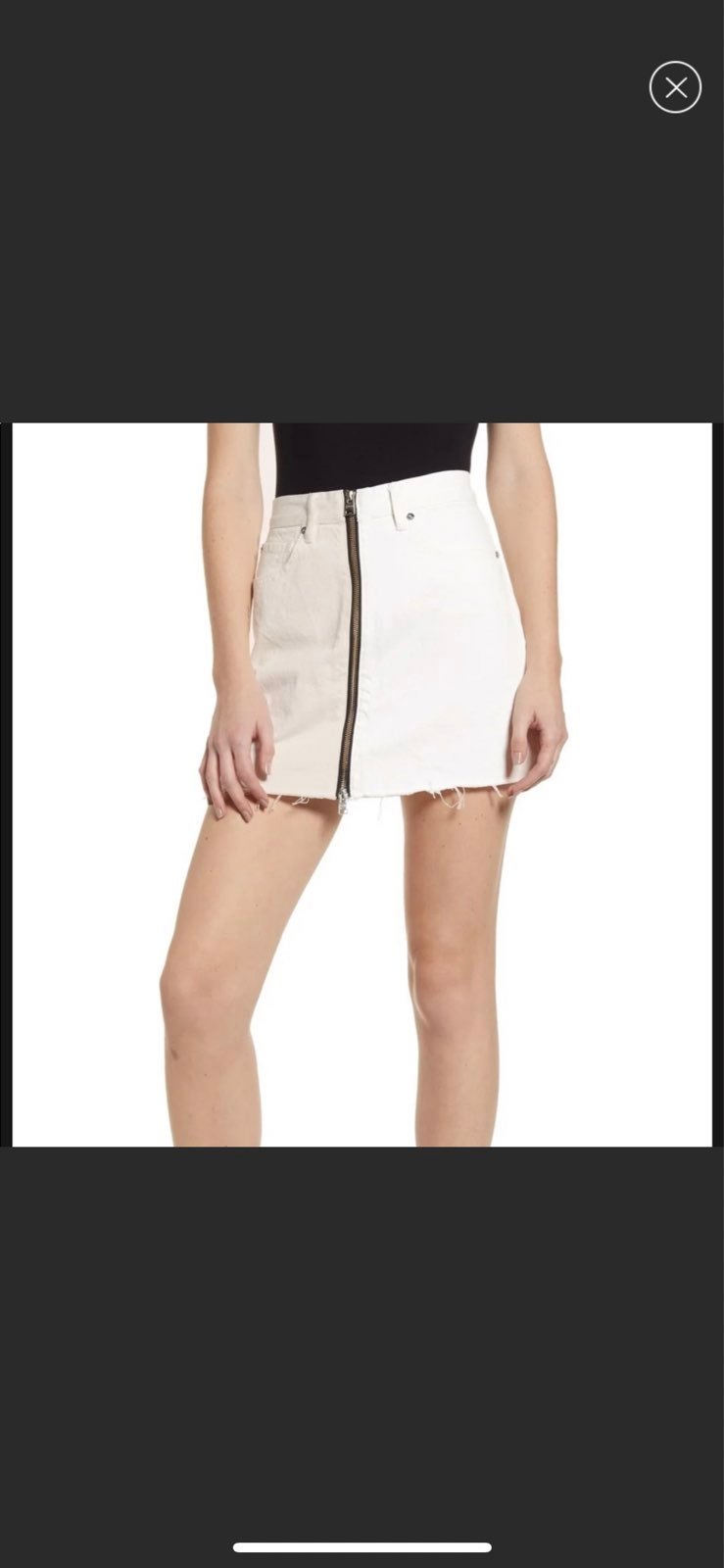 NWOT Allsaints Zipper Denim Mini Skirt