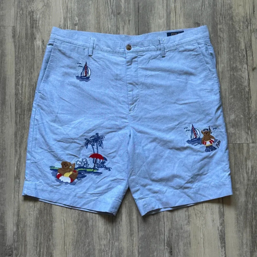 Polo Ralph Lauren Embroidered Polo Bear Classic Summer Shorts Size 36