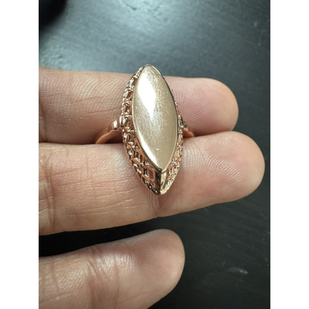 585 14K RG Stamped Rose Gold Blank Statement Size 7 Ring