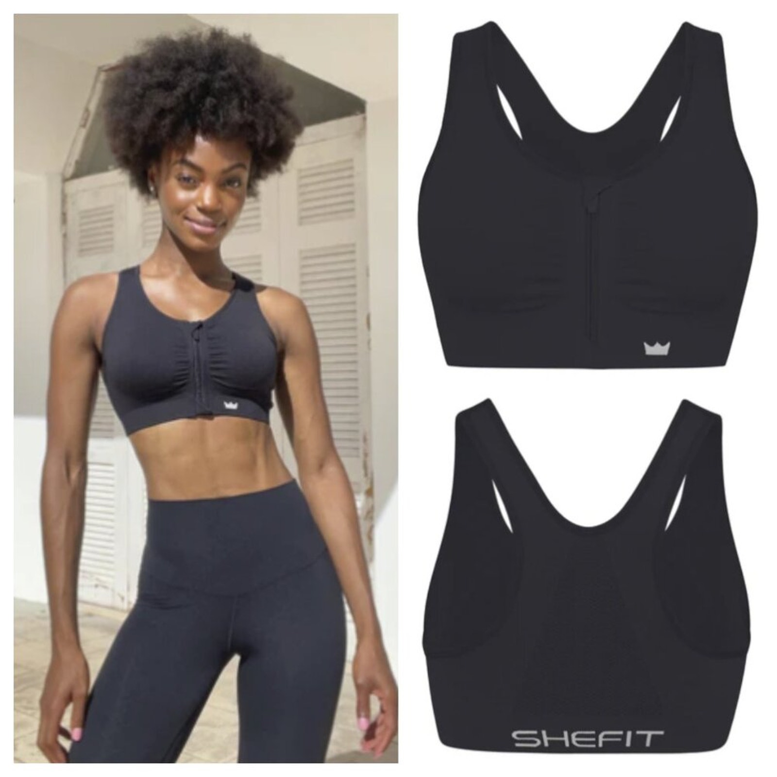 Bundle of 2 SHEFIT Women's Lounge Bra Black Size XXL