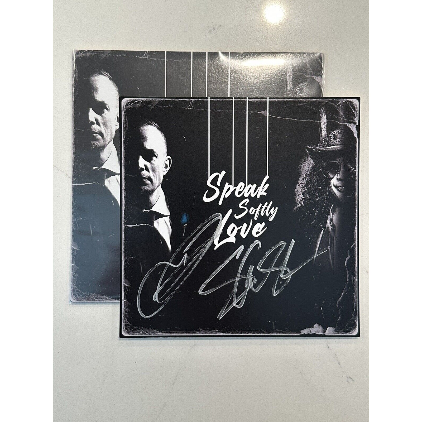 AUTOGRAPHED SIGNED Slash Mark Tremonti Speak Softly Love 7 Vinyl LP IN HAND