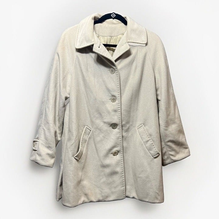 Vintage Veloura Jacket Womens 10 Peacoat Tan Union Made 60s Trench Coat