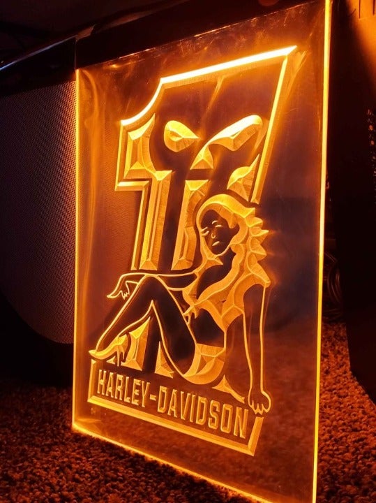 #1 Harley 3D LED Light Up Sign