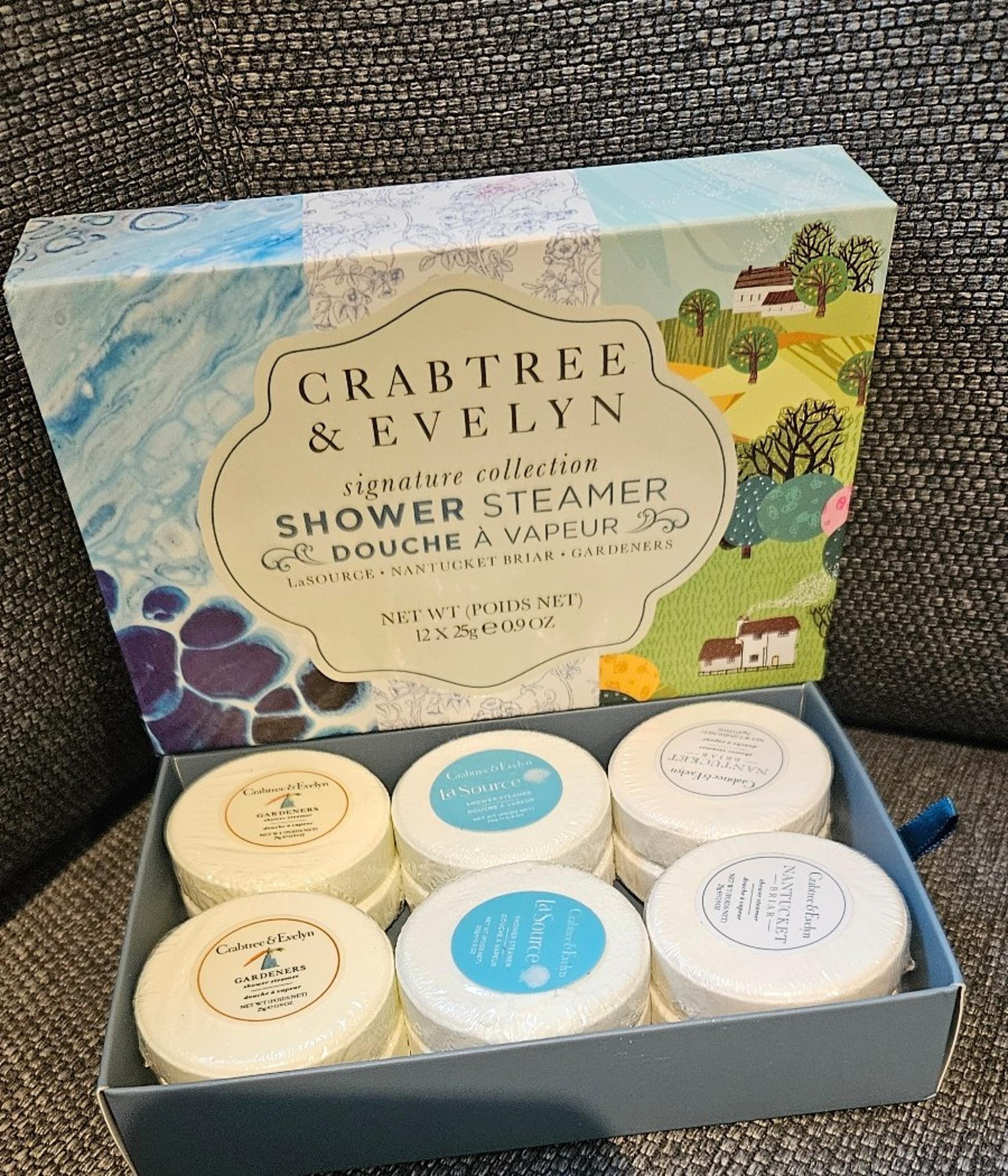 CRABTREE & EVELYN 12 PC Shower Steamers – La Source, Nantucket, Gardeners ** NEW