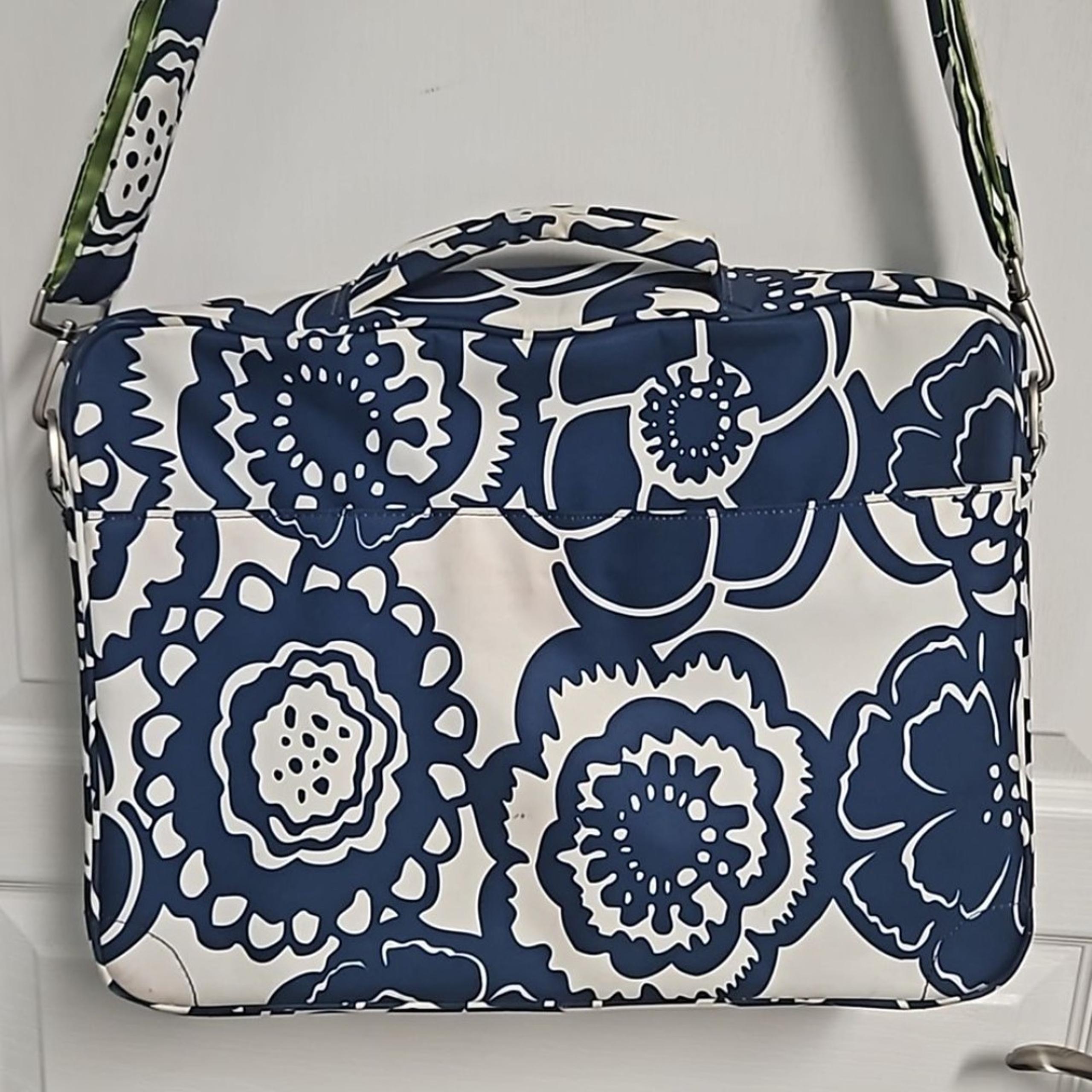 Ju-Ju-Be GigaBe Laptop Messanger Carrier Bag- Cobalt Blossom - Navy Blue White