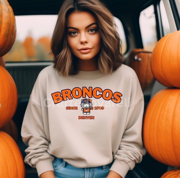 Denver broncos x Hk football player Crewneck sweater