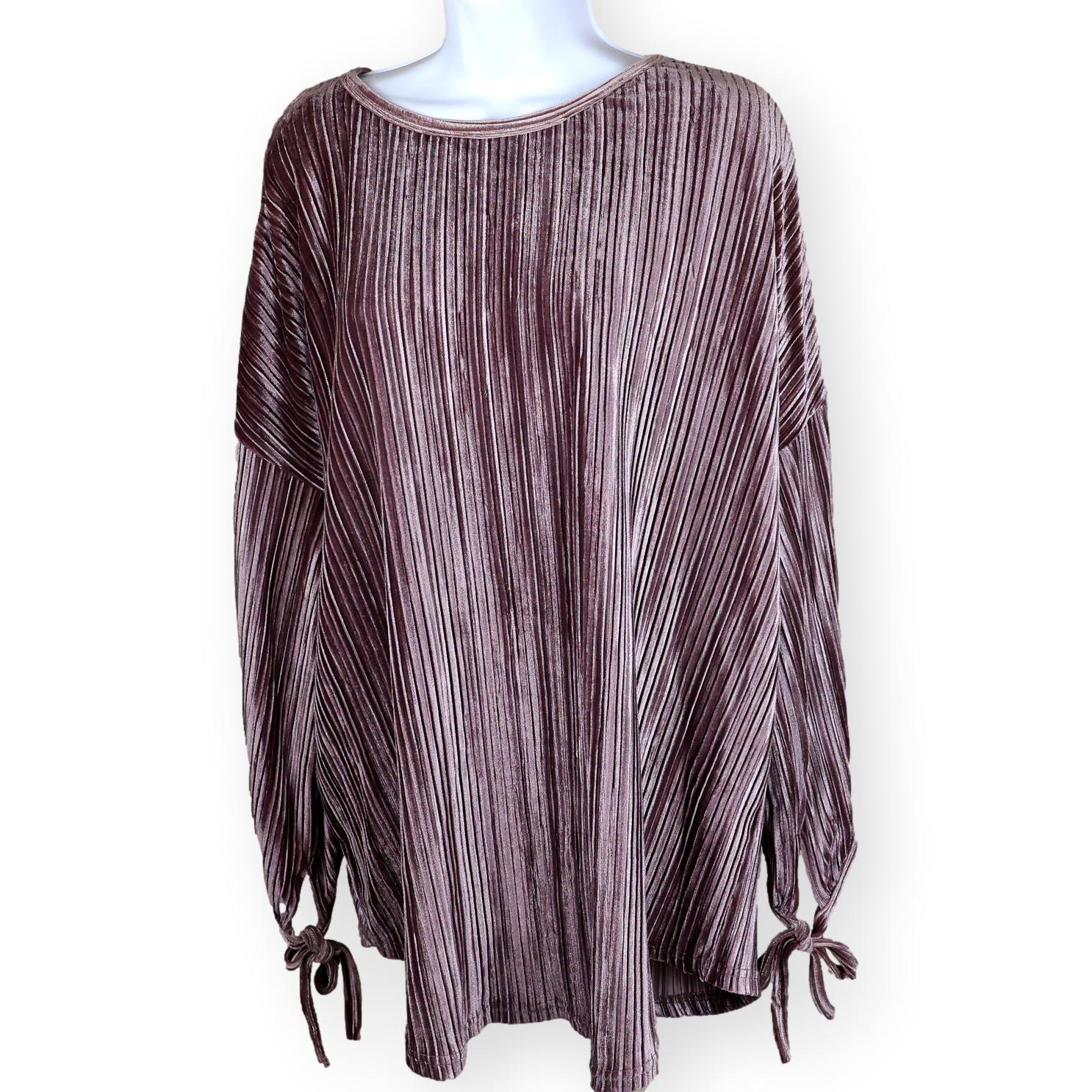 Easel LA Velvet Ribbed Lavender Tunic M