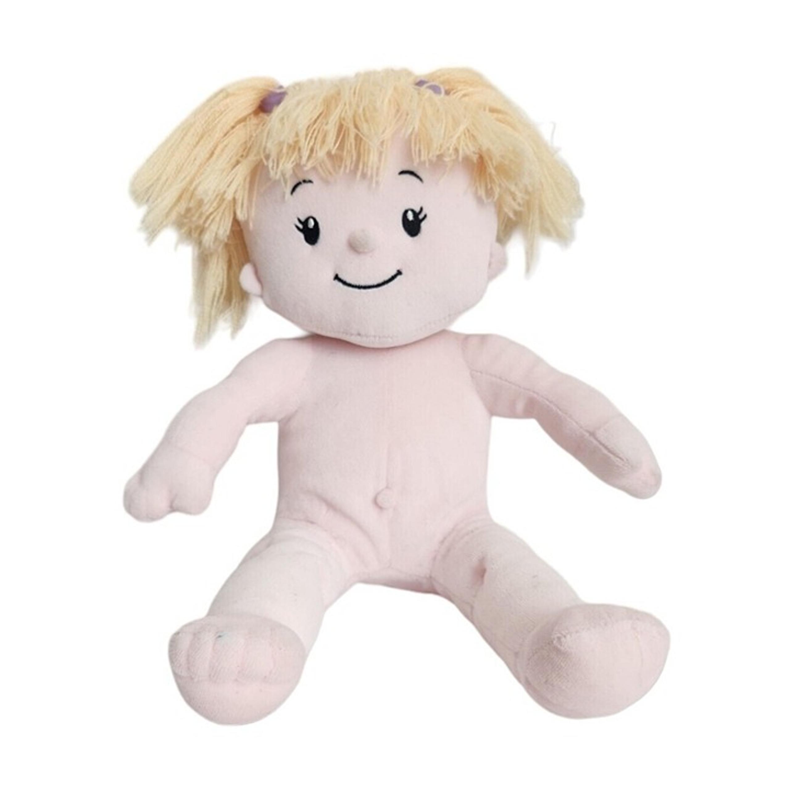 Tolly Tots Rag Doll Plush Stuffed Toy 15" Sewn Eyes Tollytots Blonde No Clothes