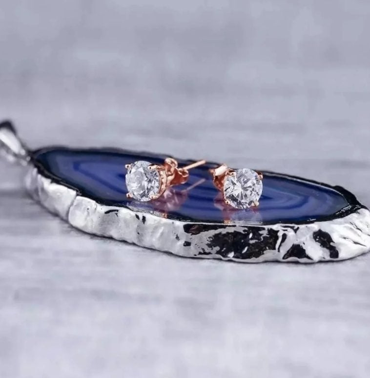 SALE! 18K Rose Gold 5mm Diamond Studs